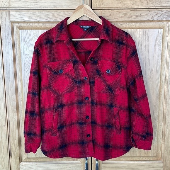 Red Plaid Flannel Shirt/Jacket size small - Picture 1 of 5